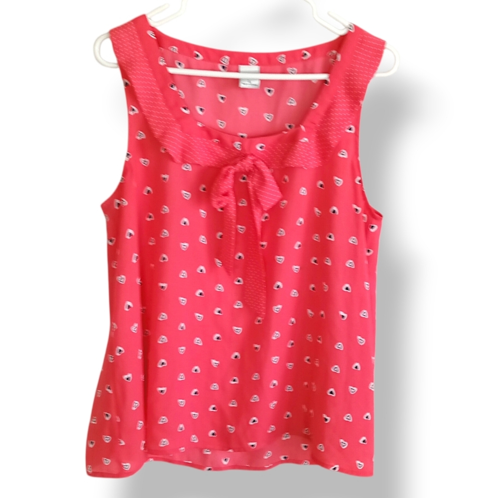 Disney Pink Sleeveless Blouse with Heart Pattern